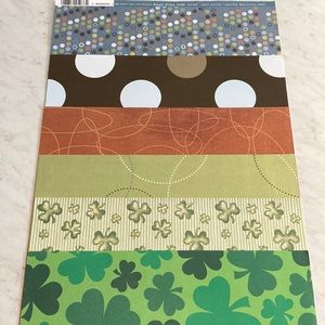 Geometric Polka Dots and Clover 12x12 Scrapbook Paper 11 Sheets